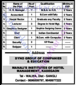 MANALIIHM Recruitment 2017