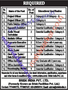 Brisk India Recruitment 2017
