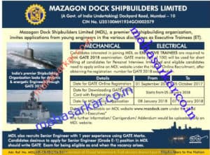 MDL Mumbai Engineer Recruitment 2018