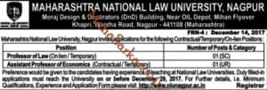 NLU Nagpur Recruitment 2017
