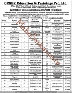 Genex Education Recruitment 2018