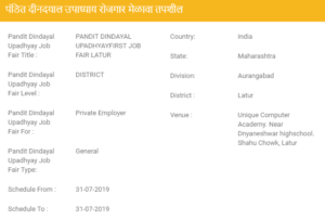 Latur Job Fairs 2019