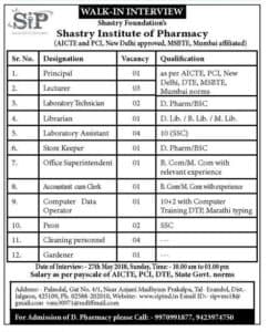 SIP Jalgaon Recruitment 2018