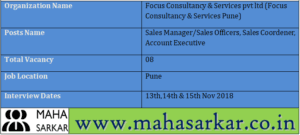 Focus Consultancy & Services Pune Recruitment 2018