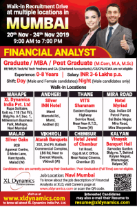 XL Dynamics India भरती २०१९ – Job Location:- Mumbai