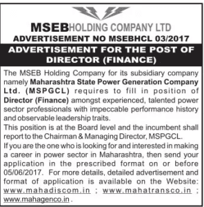 MSPGCL Director (Finance) 2017