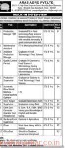 Thane Aras Agro Recruitment
