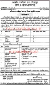 Uttar Solapur Tahasildar Karyalaya Kotwal Recruitment 2017