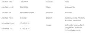 Amravati Division Job Fair 2018