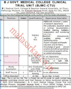 BJMC-CTU Pune Recruitment 2018