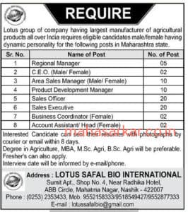 Lotus group of Company Recruitment 2018