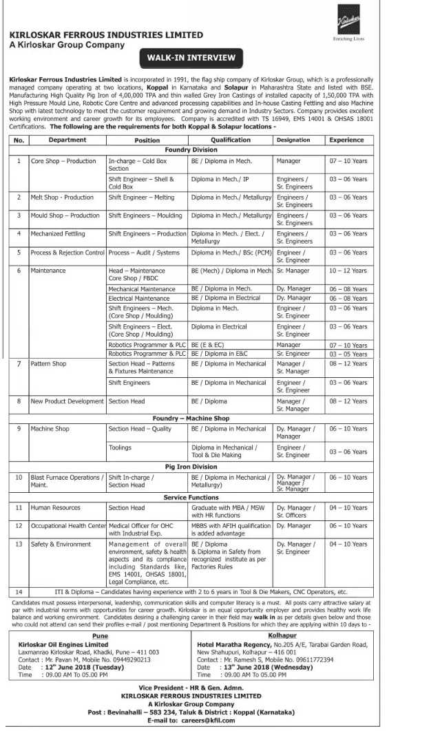 MAHA KFIL Recruitment 2018