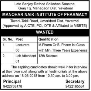 MNIOP Yavatmal Recruitment 2018