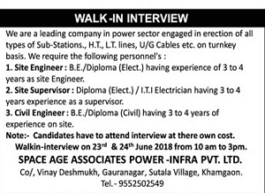 Maharashtra Space Age Associates Recruitment 2018