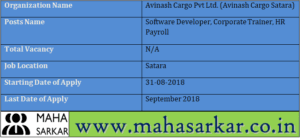 Avinash Cargo Satara Recruitment 2018