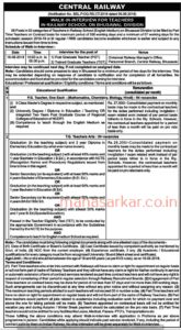 Central Railway School Bhusawal Recruitment 2018