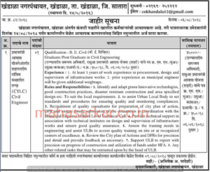 Khandala Nagarpanchayat Satara Recruitment 2018