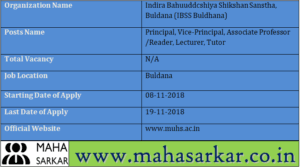 IBSS Buldhana Recruitment 2018