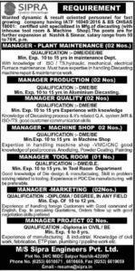 Sipra Engineers Nashik Recruitment 2019