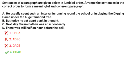 Para Jumbles Questions – Sentences of a paragraph are given below in jumbled order. Arrange in correct order.