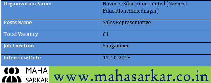 Navneet Education Ahmednagar Recruitment 2018