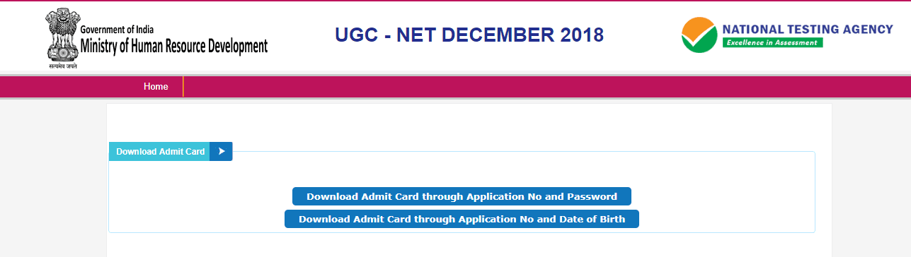 UGC Net Exam 2018 Admit Card Download