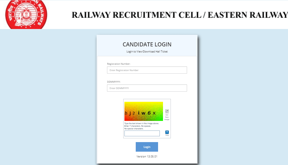 Eastern Railway GDCE/ Goods Guard Post Admit Card or hall Tickets Download