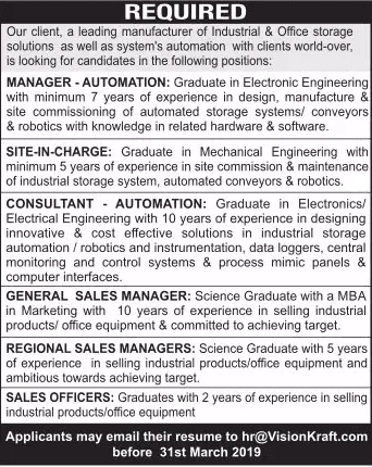 Vision Kraft Pune Recruitment 2019
