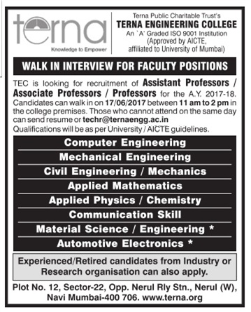 TERNA Recruitment 2017