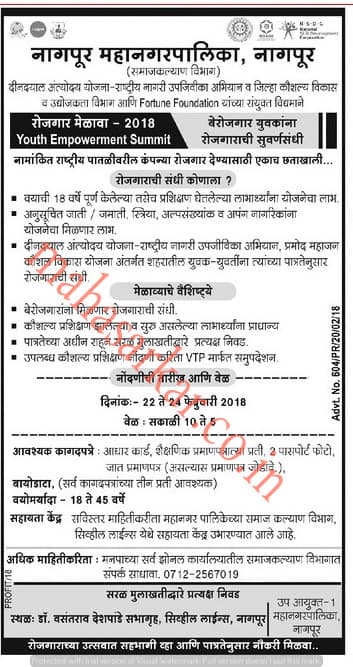 Nagpur Mahanagarpalika Job Fairs 2018