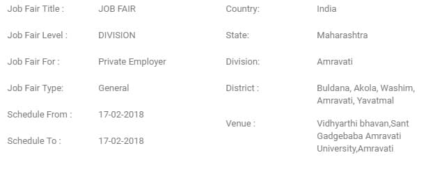 Amravati Division Job Fair 2018