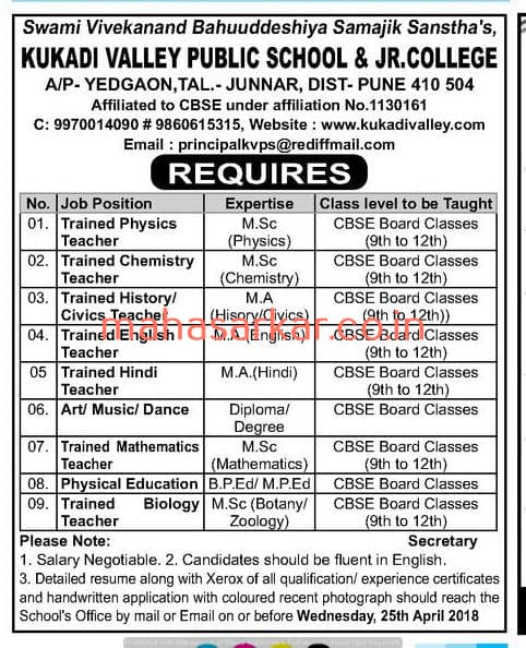 KVPS Pune Recruitment 2018