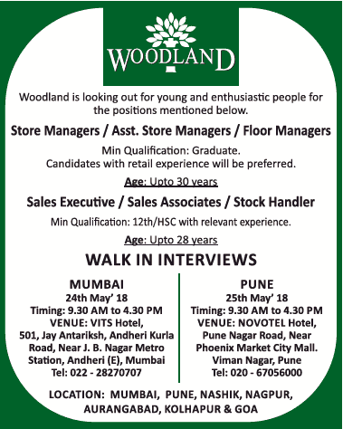 Woodland Maharsahtra Recruitment 2018