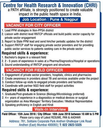 MAHA CHRI Recruitment 2018