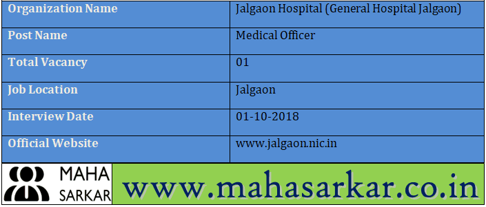 General Hospital Jalgaon Recruitment 2018