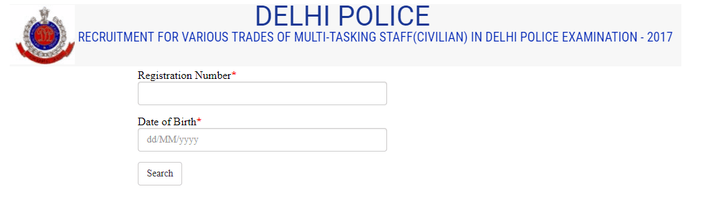 Delhi Police Exam Call Letters Download