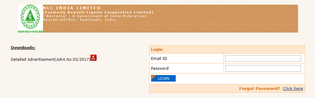 NLC Exam Admit Cards or Hall Tickets Download